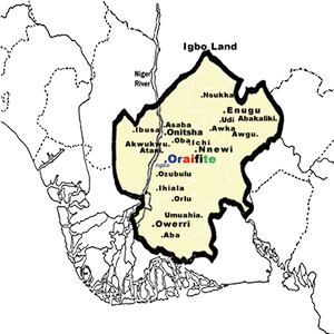 the map of igbo speaking areas in nigeria